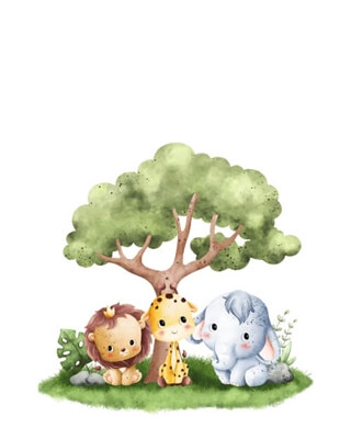 Djur under majestätiskt träd - personlig affisch